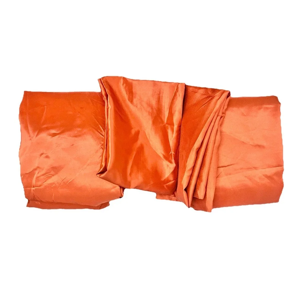 Satin Bedding 4 Piece King Set Pillowcases Sheets Orange Bed Home Decor
